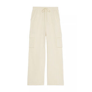 Victorias Secret XL Ivy Fleece Wide Leg Cargo Sweatpants Lounge Pant Baggy Fit